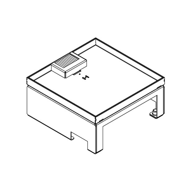 Produktbild UBD 210 206  -  Unterflur-Bodendose UBD 210 inkl. Deckel mit Kante, geschlossen, 15mm Vertiefung und 1 Bürstenauslass